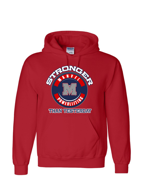 Manvel Powerlifting- Stronger than Yesterday Cotton blend Hoodie