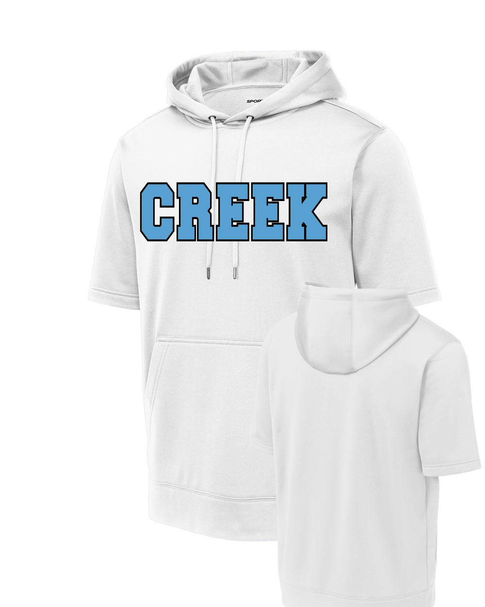 Shadow Creek- Embroidered Creek Applique  Short Sleeve Performance Hoodie