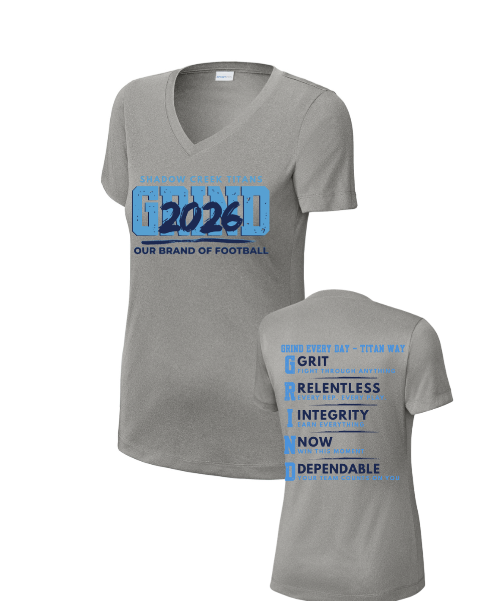 Shadow Creek Titans- Titans Grind 2026 Ladies Short Sleeve VNeck Performance Tee