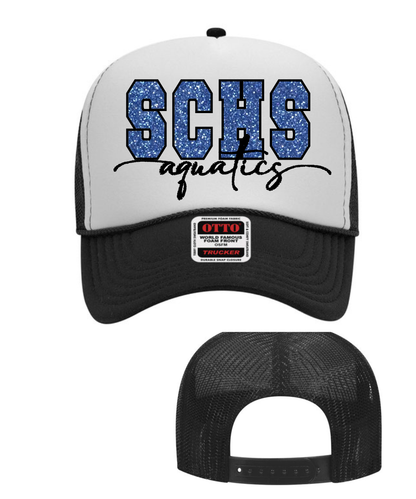 Shadow Creek Aquatics-  SHARKS Glitter Applique Foam Trucker Hat