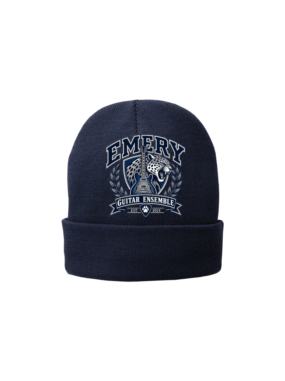 Emery Weiner Guitar Ensemble- Embroidered Traditional Fleece Lined Beanies