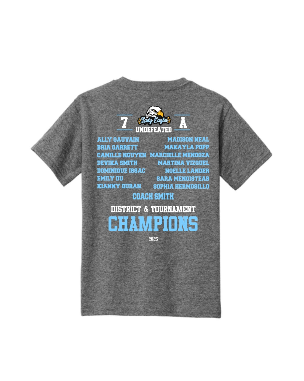 McNair Volleyball - 7A Undefeated District & Tournament Champions Cotton Tee Shirt