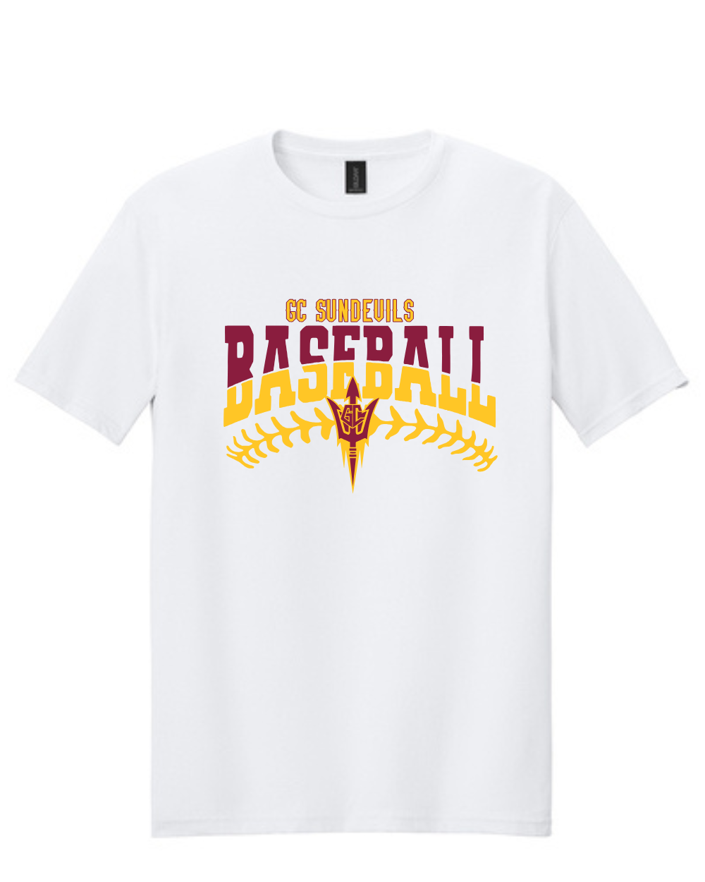GC Sun Devils Baseball- GC Baseball Stitches Cotton Tee