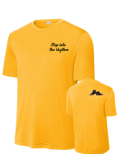 Step into the Rhythm-  Embroidered Logo Performance Tee