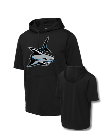 Shadow Creek- Embroidered Shark logo Short Sleeve Performance Hoodie