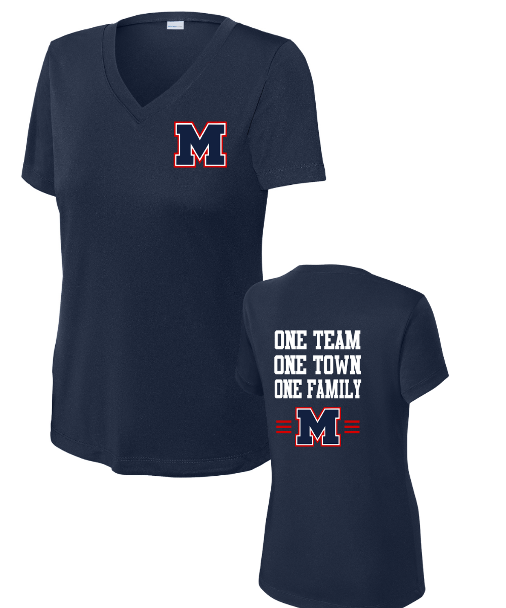 Manvel Cheer - One Team Ladies Vneck Performance Tee