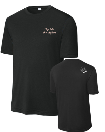 Step into the Rhythm-  Embroidered Logo Performance Tee