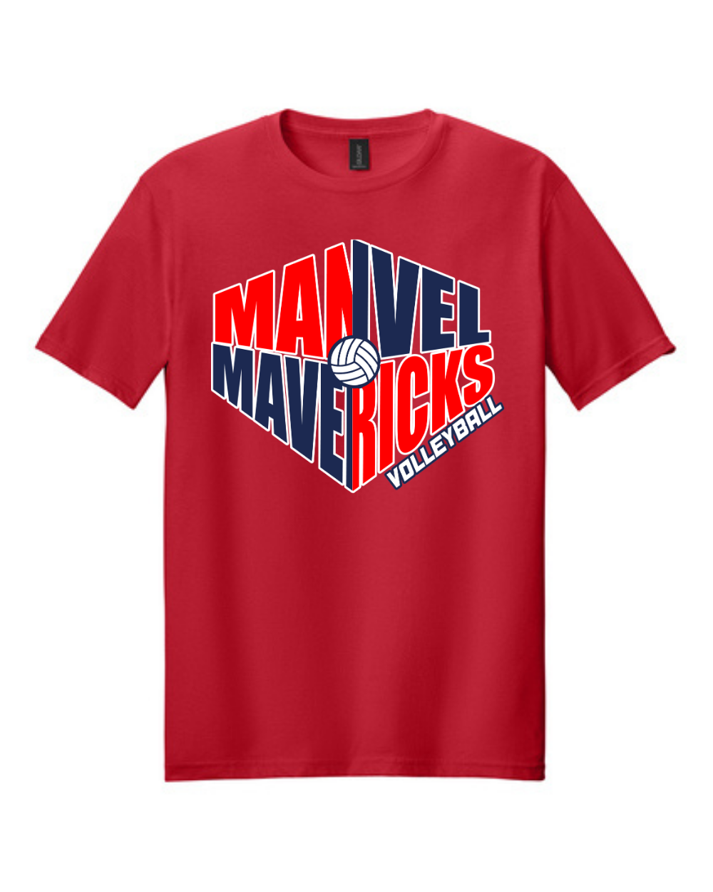 Manvel Volleyball-  Manvel Mavericks Volleyball  Cotton Tee