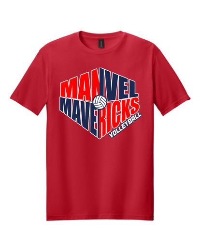 Manvel Volleyball-  Manvel Mavericks Volleyball  Cotton Tee
