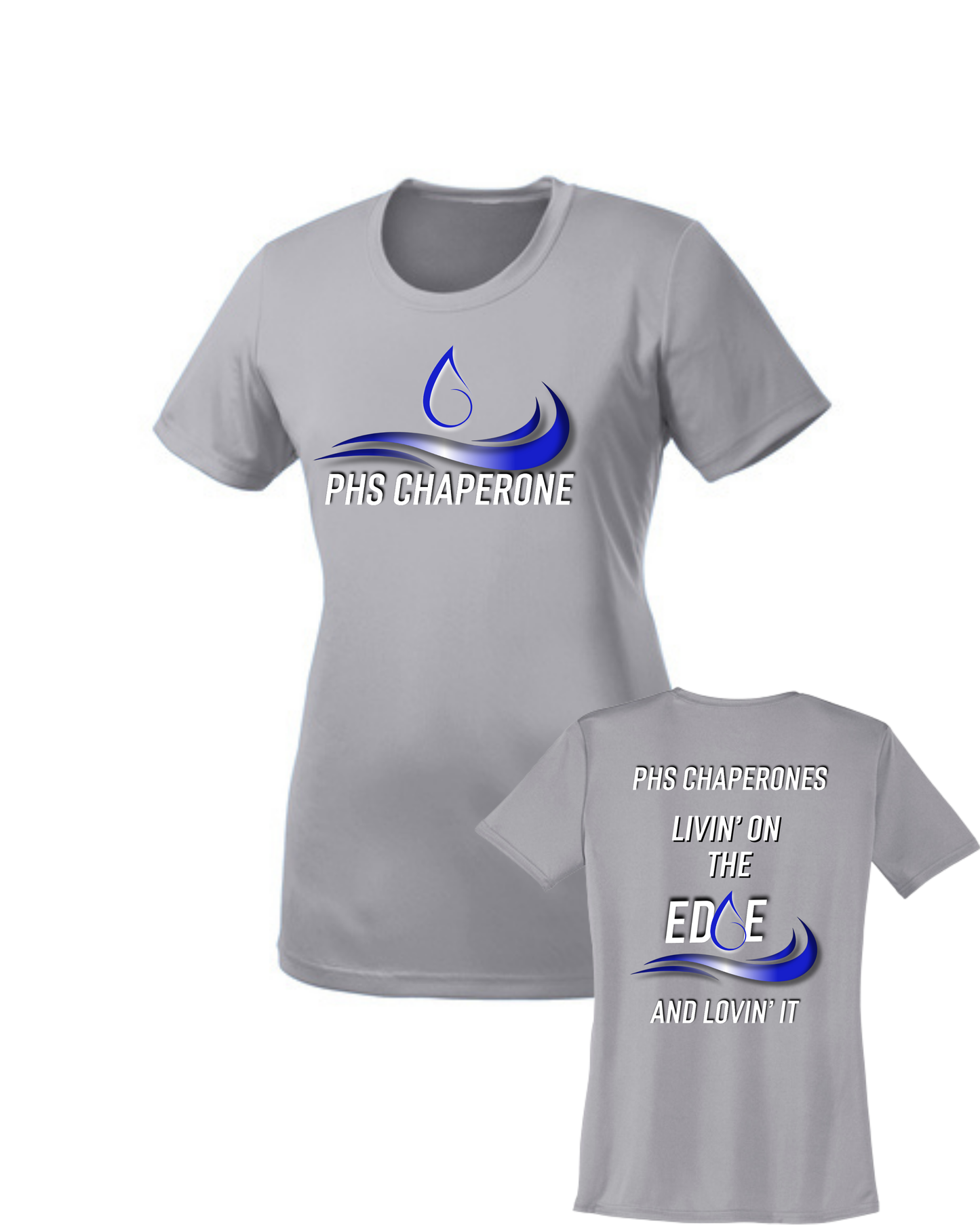 Pearland HS Band Chaperone- PHS Chaperone Logo Ladies Performance Tee- Grey Concrete Heather