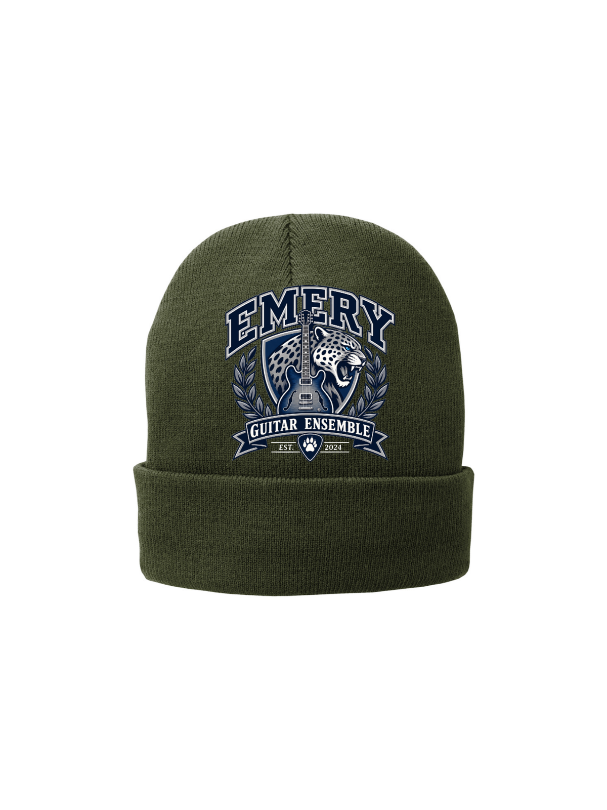 Emery Weiner Guitar Ensemble- Embroidered Traditional Fleece Lined Beanies