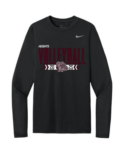 Heights Volleyball- Nike Legend Heighs VB Longsleeve Performance Tee- Black