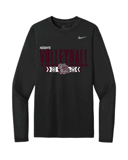 Heights Volleyball- Nike Legend Heighs VB Longsleeve Performance Tee- Black