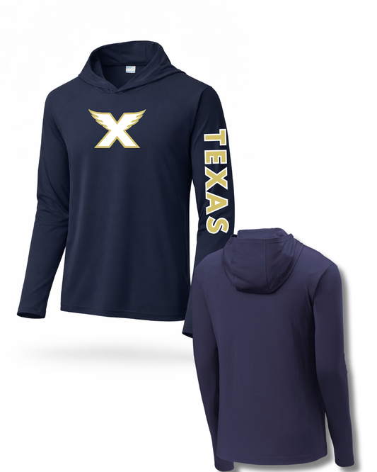 Texas Speed Elite - X Logo Performance Long Sleeve Hooded Tshirt