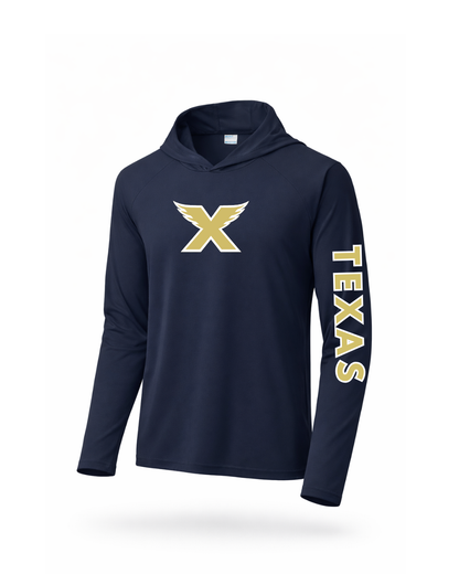 Texas Speed Elite - X Logo Performance Long Sleeve Hooded Tshirt