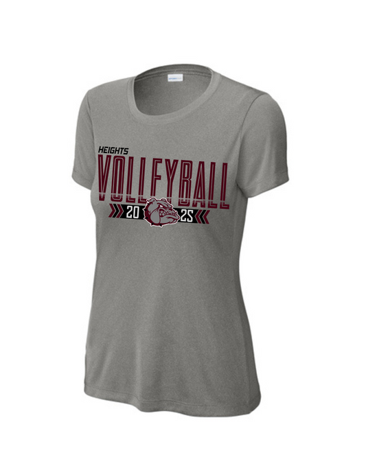 Heights Volleyball-Heights VB Ladies Performance Tee- Heather Grey