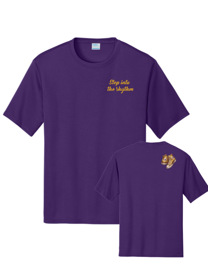 Step into the Rhythm-  Embroidered Logo Performance Tee