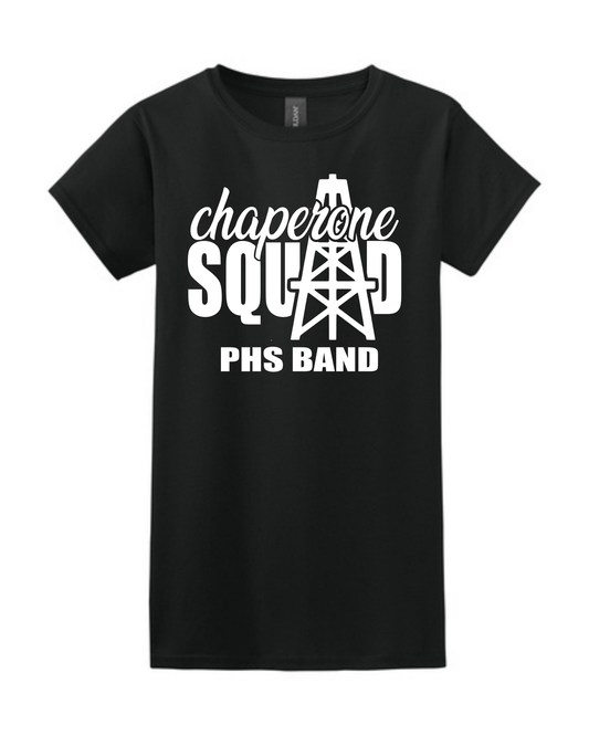Pearland HS Band Chaperone- PHS Band Chaperone Squad Ladies Cotton T-Shirt - Black