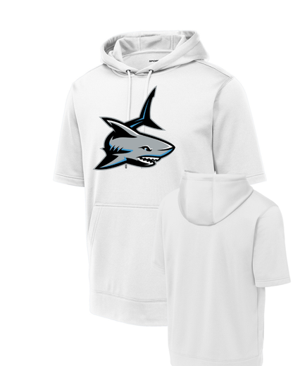 Shadow Creek- Embroidered Shark logo Short Sleeve Performance Hoodie