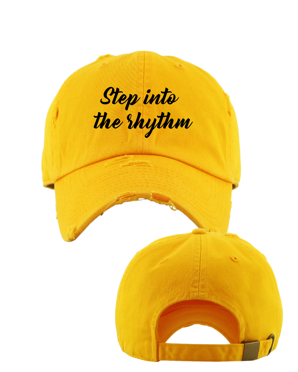 Step into the Rhythm- Embroidered Distressed Cap
