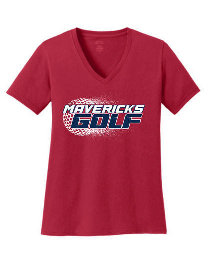 Manvel Golf - Maverick Golf Ladies Vneck Cotton Tee