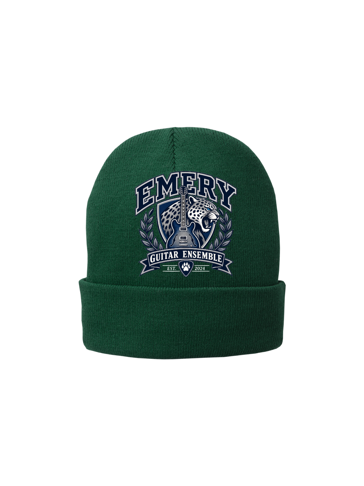 Emery Weiner Guitar Ensemble- Embroidered Traditional Fleece Lined Beanies