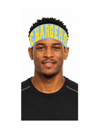 HTown Chargers Football & Cheer HTown Chargers Distressed Headband  - Light Blue