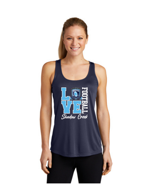 Shadow Creek Titans-Love Football- Ladies Racerback Tanktop
