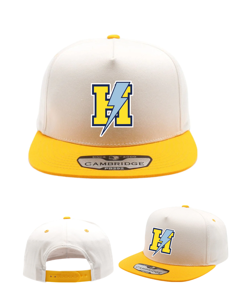 HTown Chargers Football & Cheer -HTown Chargers Embroidered 2 Tone Hat - Cream/Gold