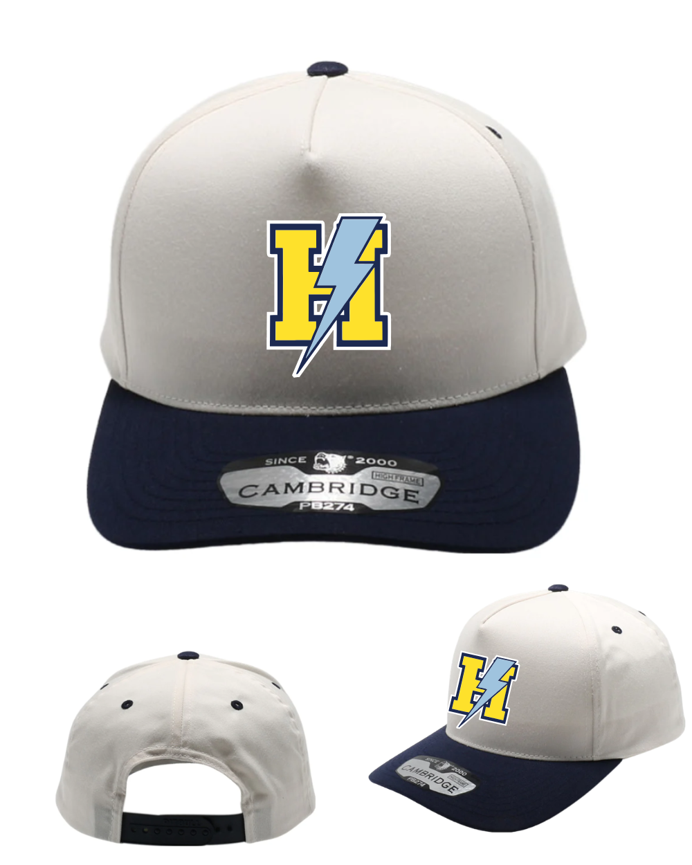 HTown Chargers Football & Cheer -HTown Chargers Embroidered 2 Tone Hat - Cream/ Navy