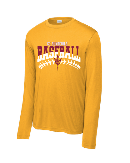GC Sun Devils Baseball- GC Baseball Stitches  Long Sleeve Performance Tee
