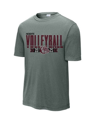 Heights Volleyball-Heights VB Performance Tee- Heather Grey