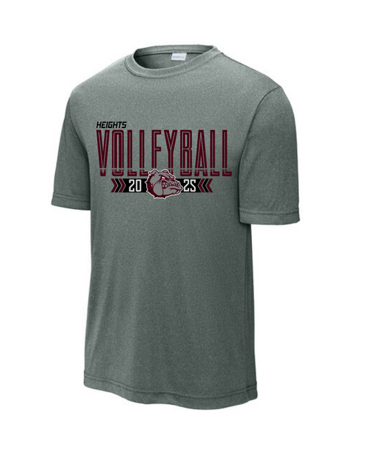 Heights Volleyball-Heights VB Performance Tee- Heather Grey
