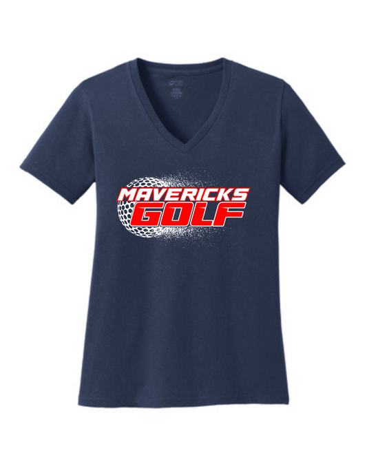 Manvel Golf - Maverick Golf Ladies Vneck Cotton Tee