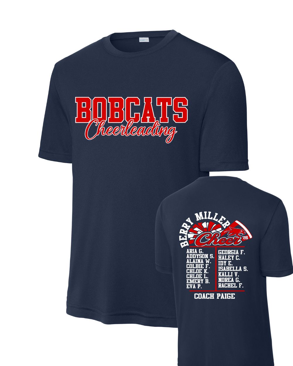Berry Miller Cheer- Bobcats Cheerleading 2026 Performance Tee