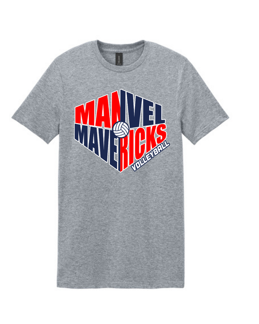 Manvel Volleyball-  Manvel Mavericks Volleyball  Cotton Tee