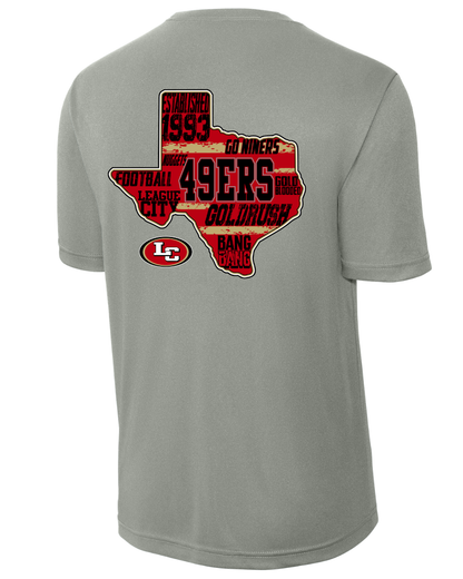 League City 49ers-49Ers- Performance Tee- Grey