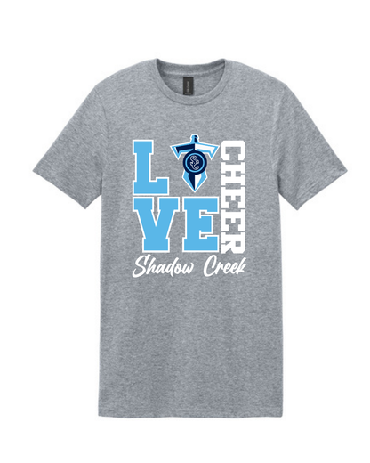 Shadow Creek Titans- Love Cheer Ladies Vneck Cotton Tee
