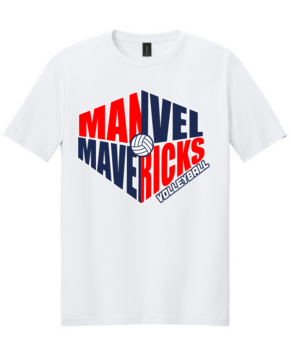 Manvel Volleyball-  Manvel Mavericks Volleyball  Cotton Tee