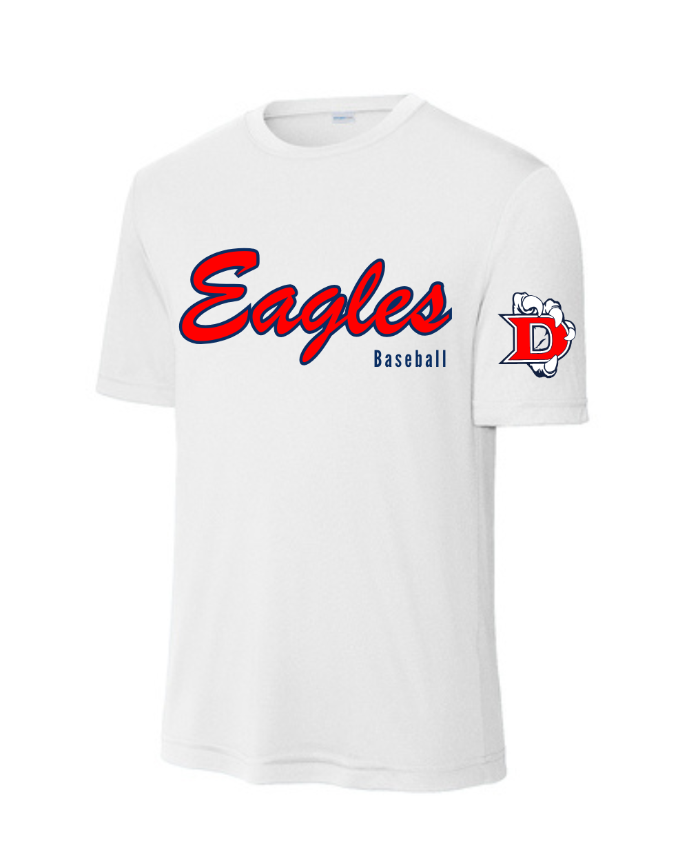 Dawson Baseball-  Eagles Script Baseball Short Sleeve Performance Tee