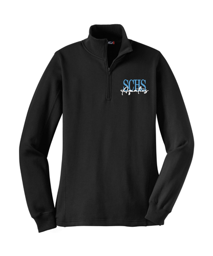 Shadow Creek Aquatics - Embroidered SCHS Aquatics Script Fleece Ladies Quarter Zip