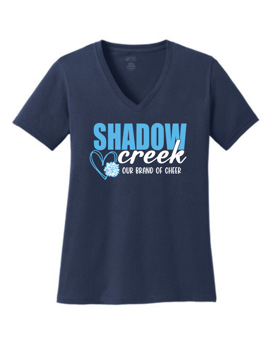Shadow Creek Titans- Shadow Creek Cheer Ladies Vneck Cotton Tee
