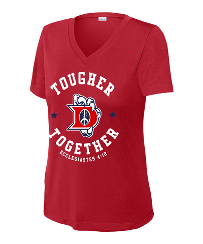 Dawson Football Booster- Tougher Together Ladies Performance Tee