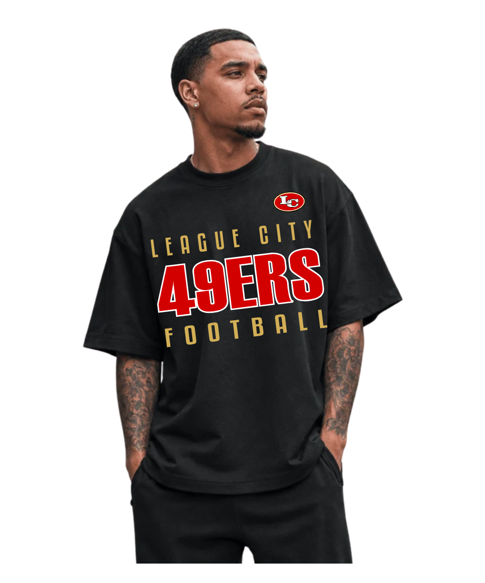 League City 49ers Football & Cheer- LC49ERS Football HeavyWeight Tee - Black