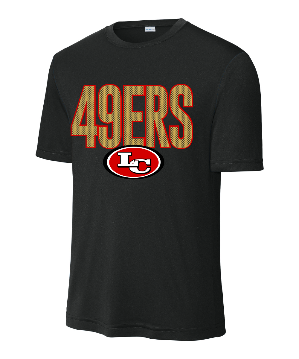 League City 49ers Football & Cheer- Mesh 49ERS Performance Tee - Black