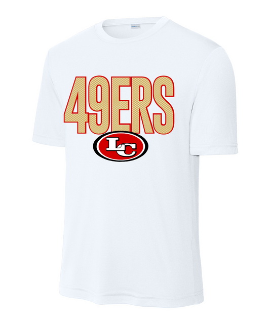 League City 49ers Football & Cheer- Mesh 49ERS Performance Tee - White