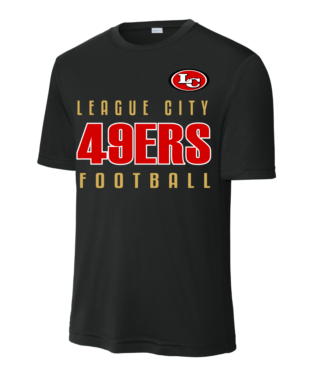 League City 49ers Football & Cheer- LC 49ERS Football Performance Tee - Black