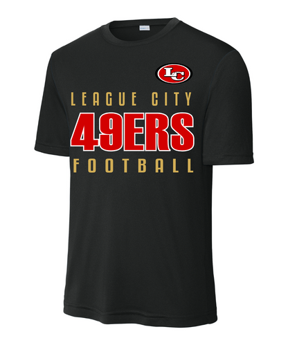 League City 49ers Football & Cheer- LC 49ERS Football Performance Tee - Black