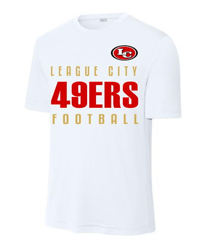 League City 49ers Football & Cheer- LC 49ERS Football Performance Tee - White