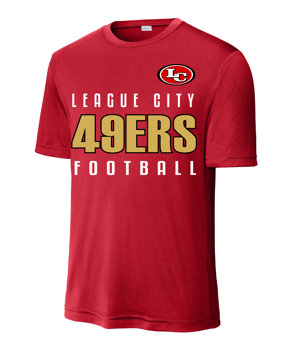League City 49ers Football & Cheer- LC 49ERS Football Performance Tee - True Red